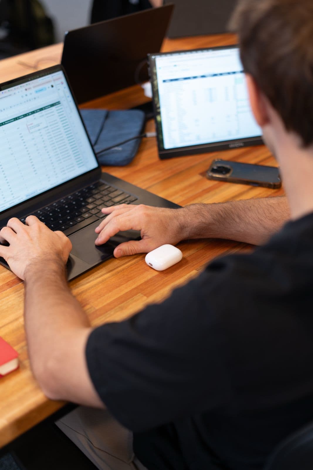 heytruffle engineer working across a laptop and monitor
